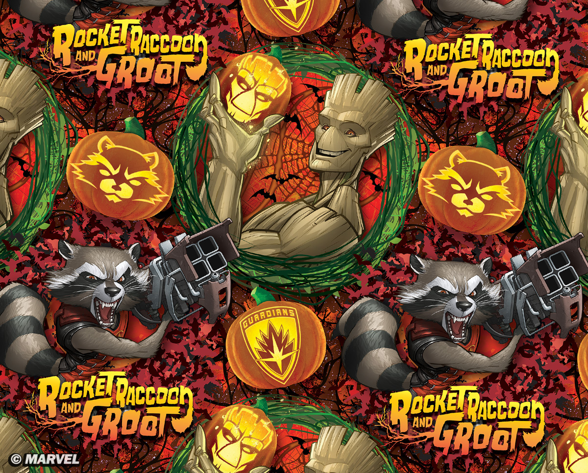 Marvel's Guardians of the Galaxy Halloween Pattern with Rocket & Groot